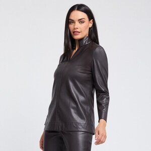 Peace of Cloth Sutton Tunic Faux Leather Brown, L